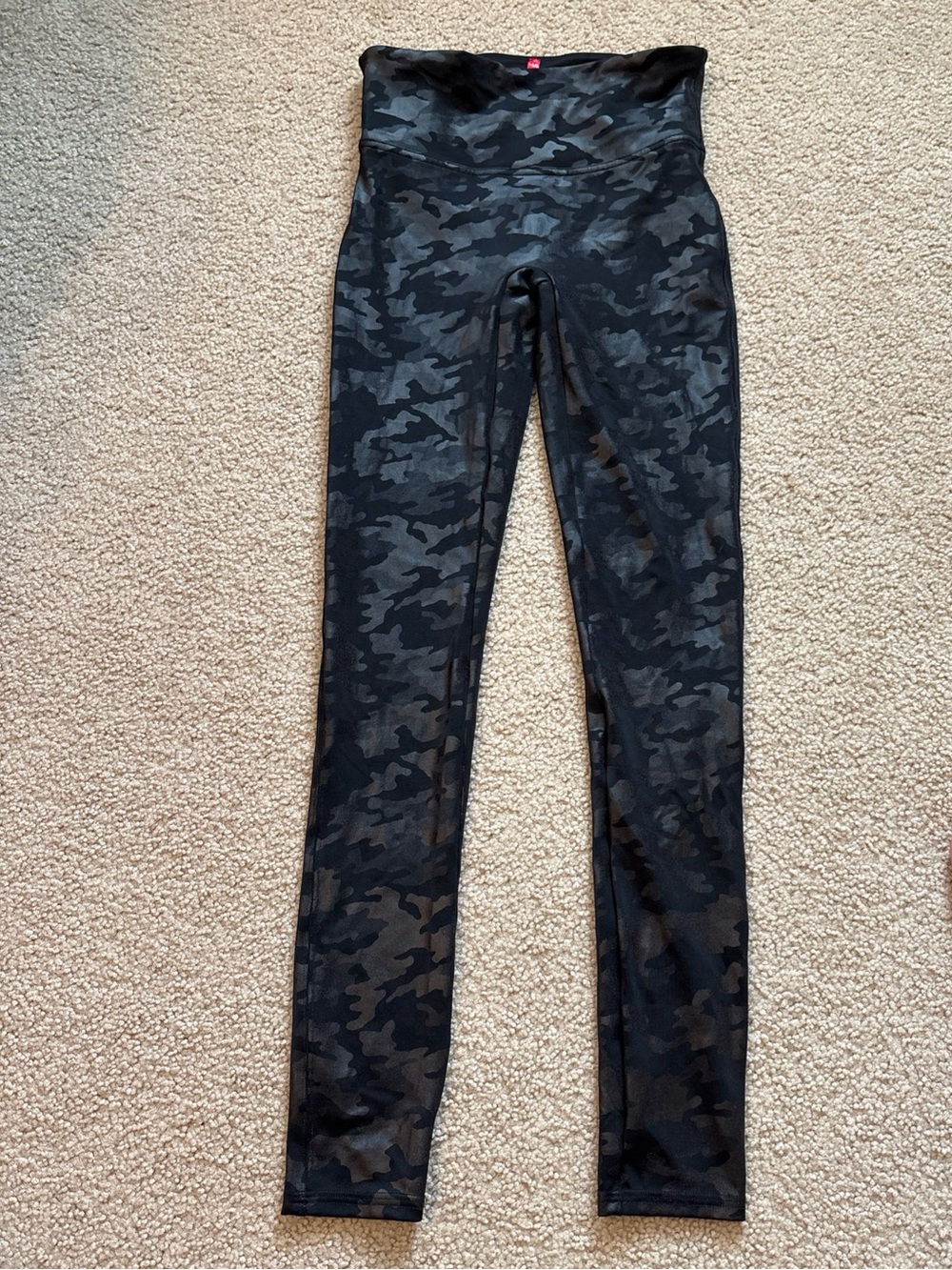 SPANX Black High-Waist Camouflage Leggings Size S